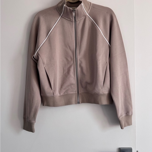 NWT Spanx Tan Zip-Up Track Jacket - Picture 10 of 15